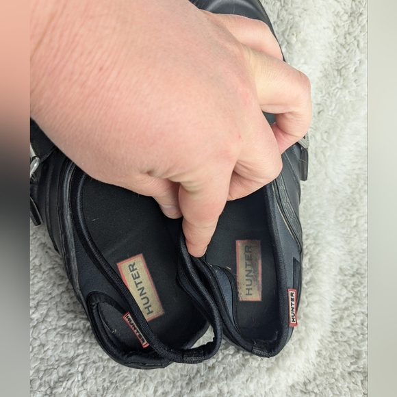 HUNTER Waterproof Women Clog Size 9 Us Color Black Perfect For Spring - Picture 11 of 13